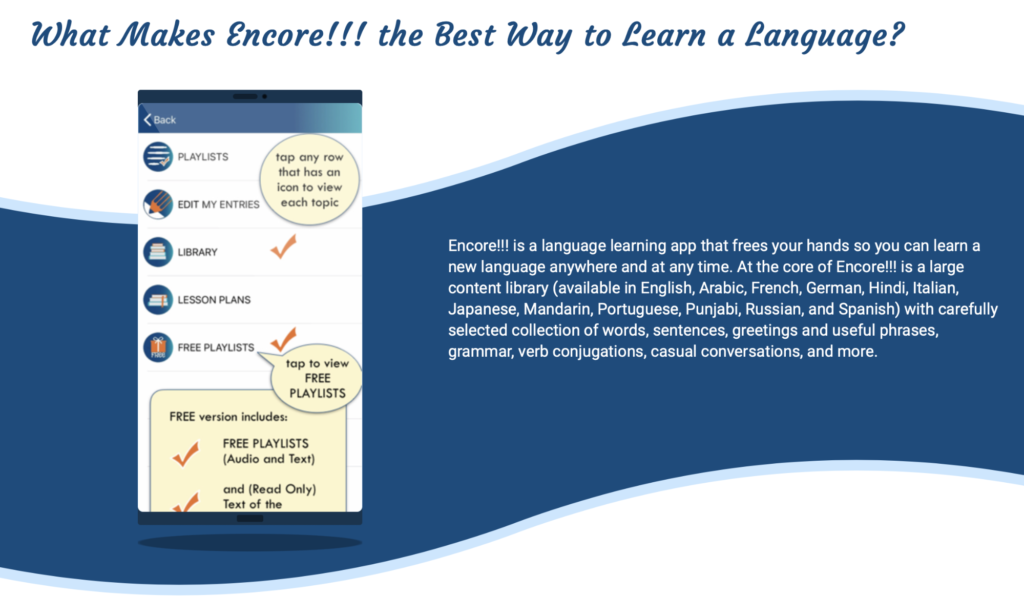 easiest languages to learn with Encore!!! app