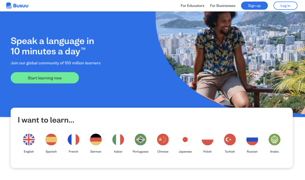 Busuu best paid language learning website