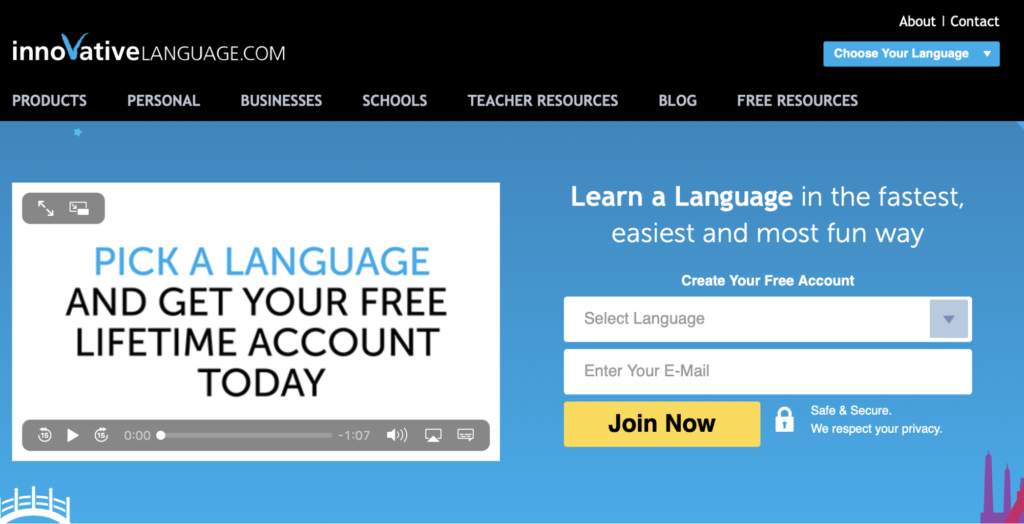 pick the best language learning websites with videos