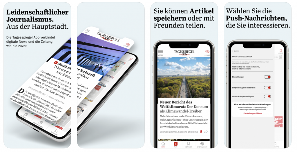 Der Tagesspiegel app to learn German