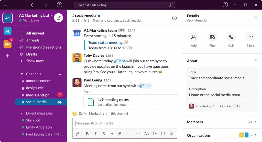 Slack best app for real time communication